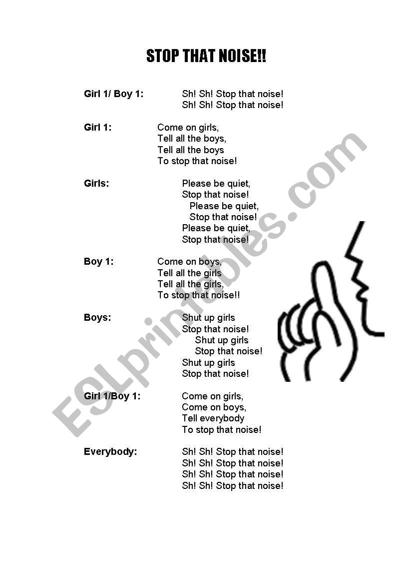 RAP: STOP THAT NOISE! worksheet