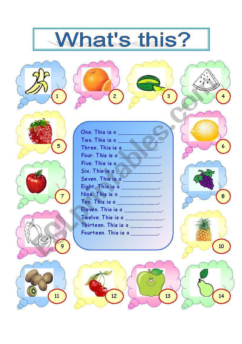 fruits worksheet