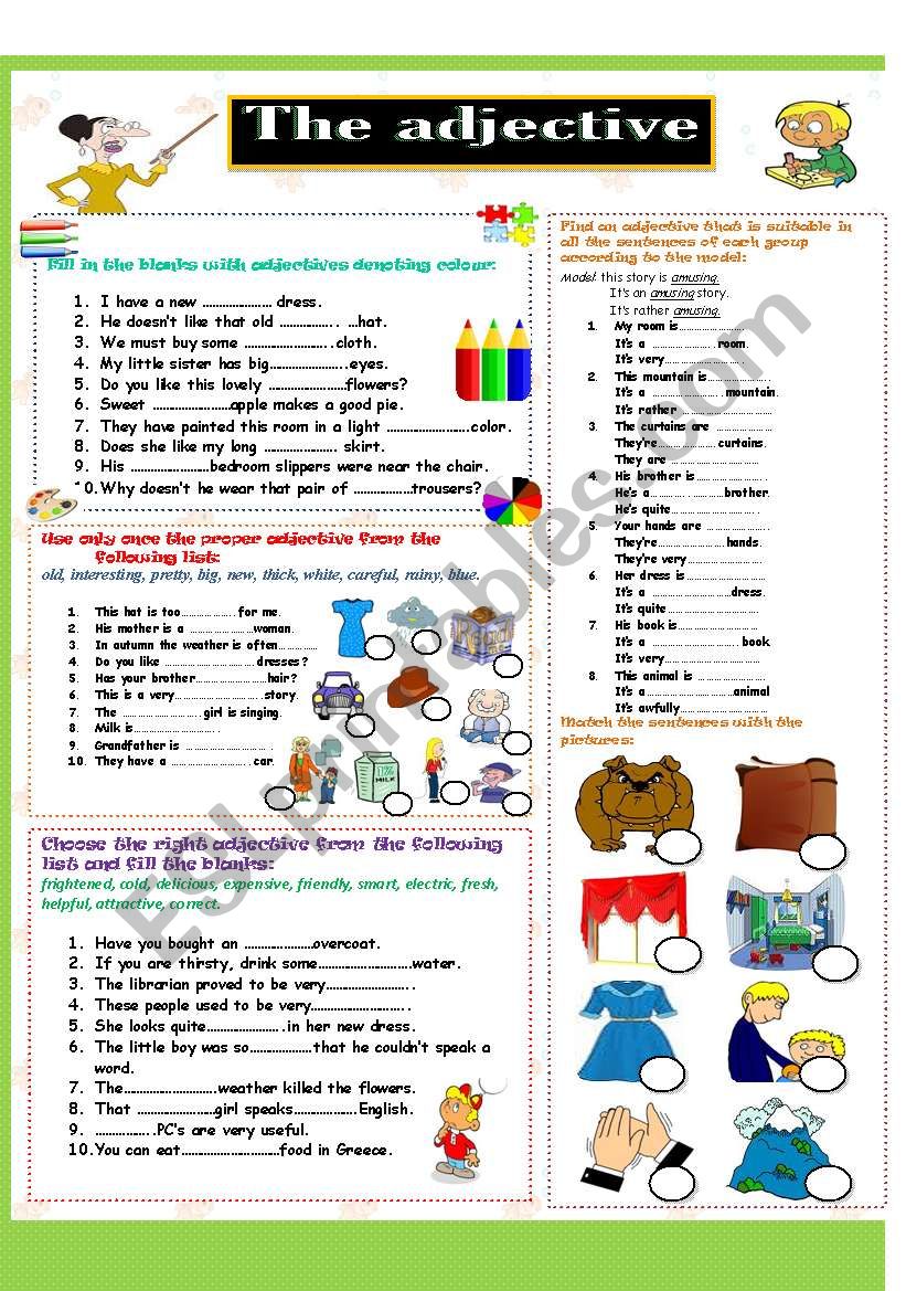 The adjective worksheet