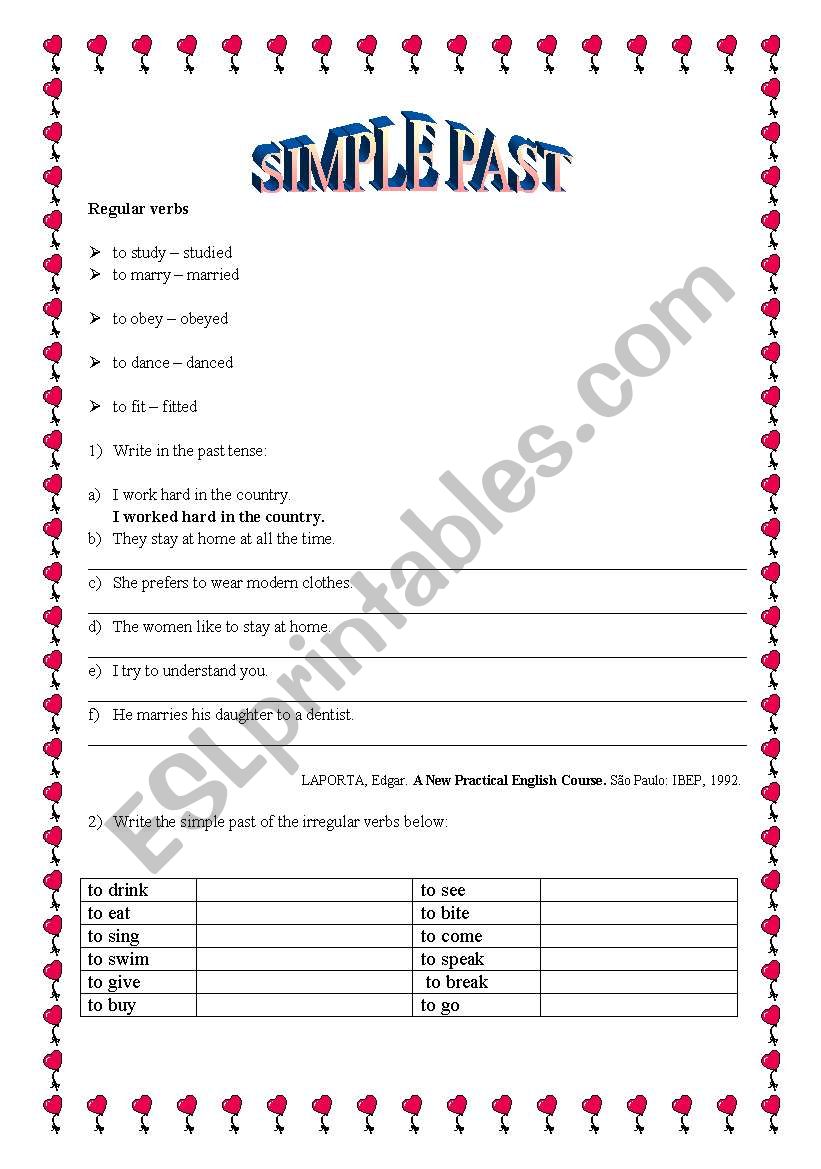 Simple Past worksheet