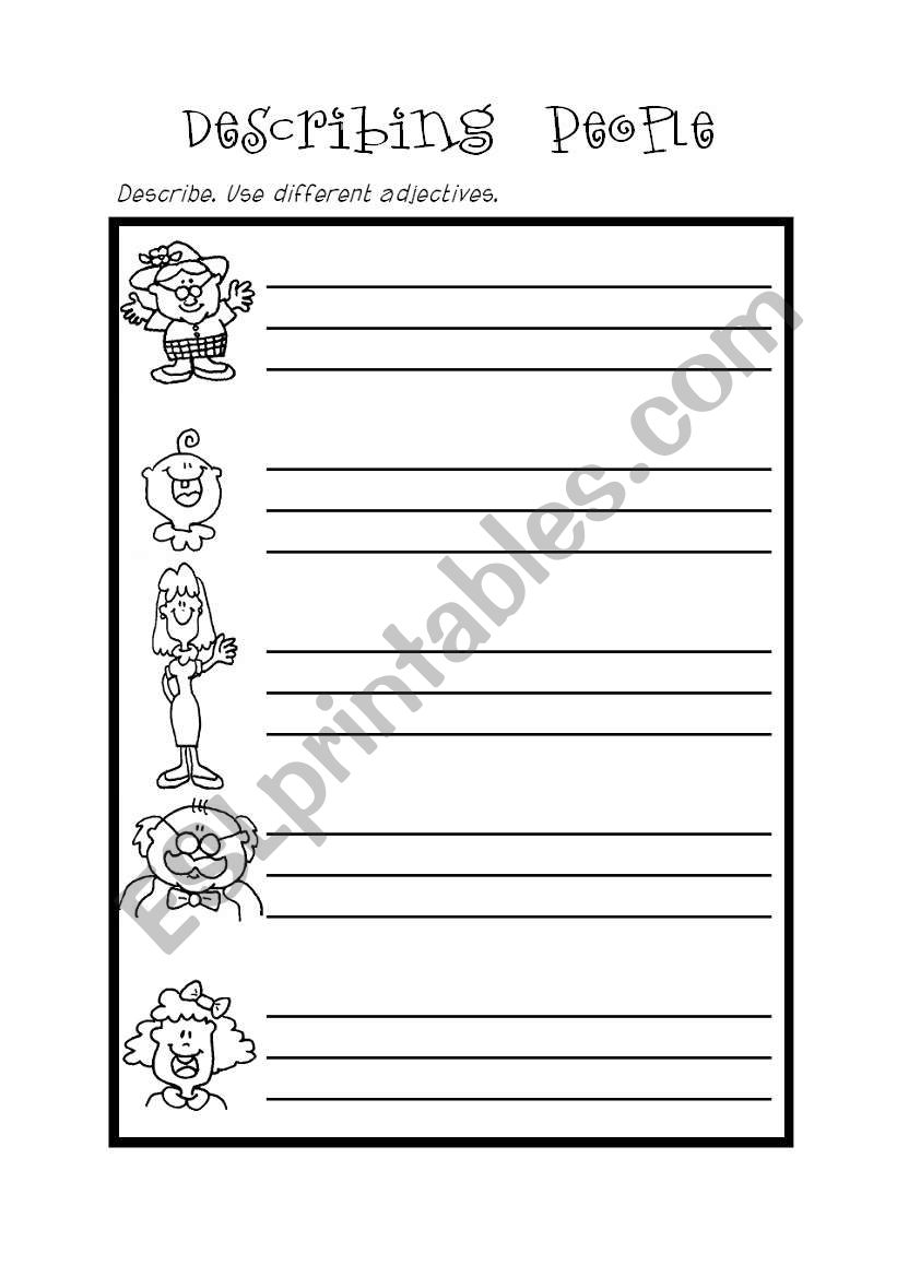 Describing people worksheet