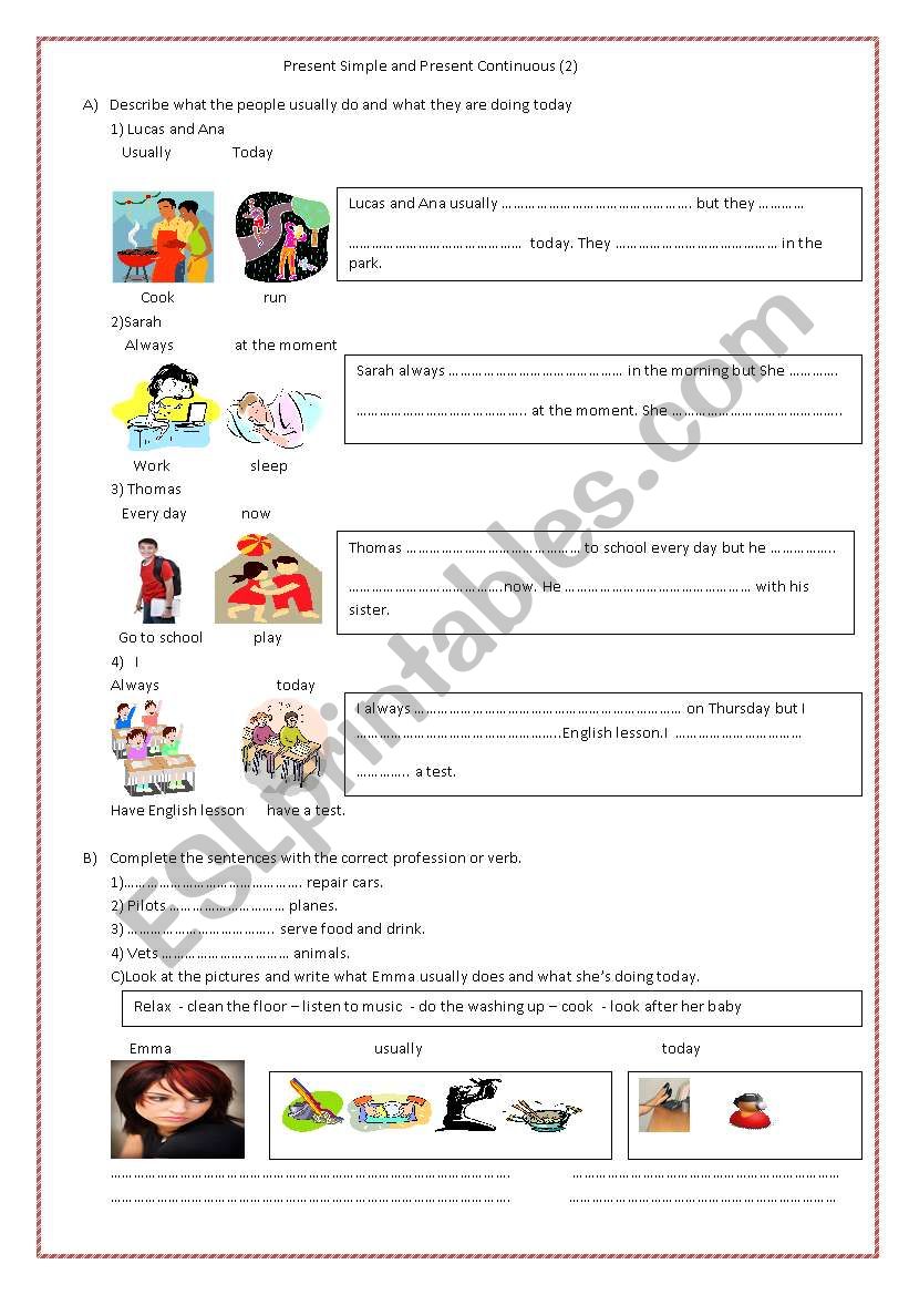 Simple Present/Present Continuous