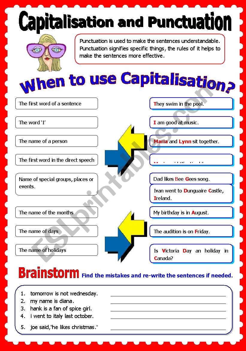 Capitalisation and Punctuation