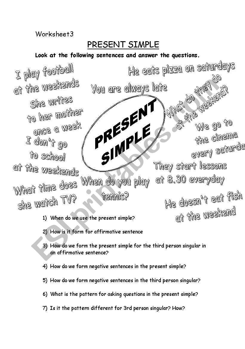 Present simple worksheet