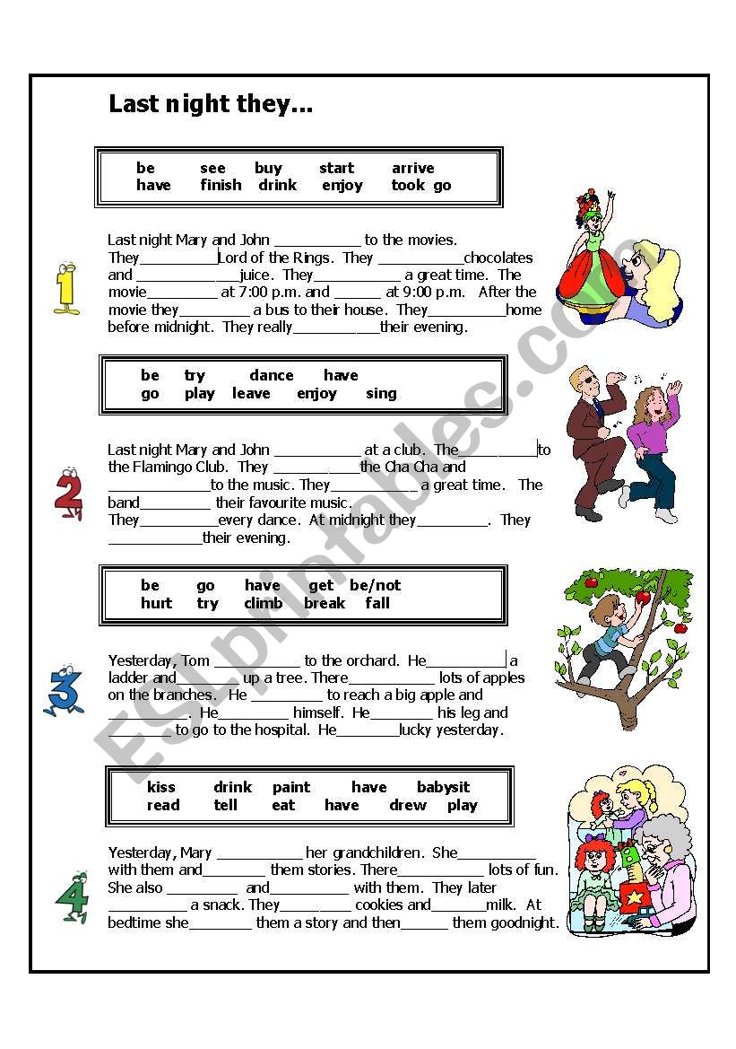 PAST TENSE worksheet