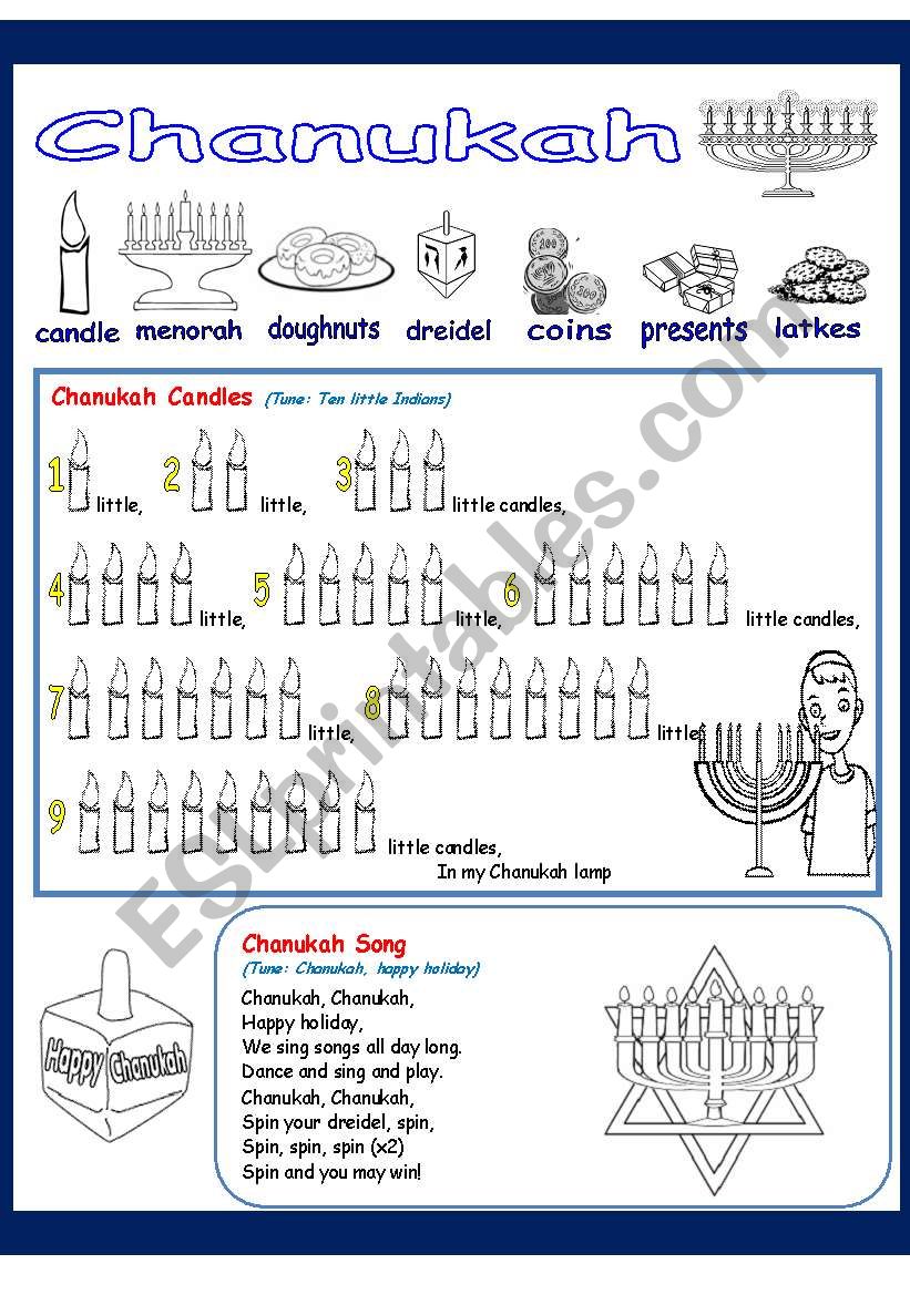 Chanukah worksheet