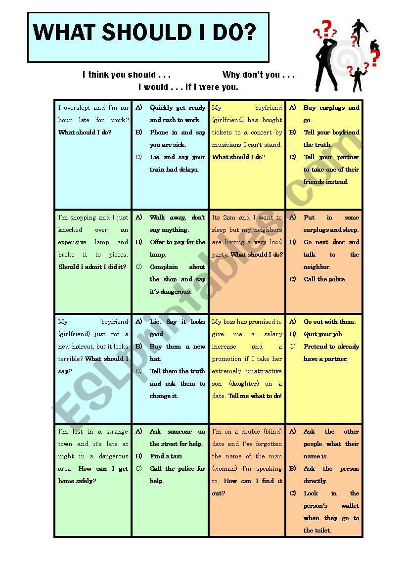 What should I do? Help! worksheet