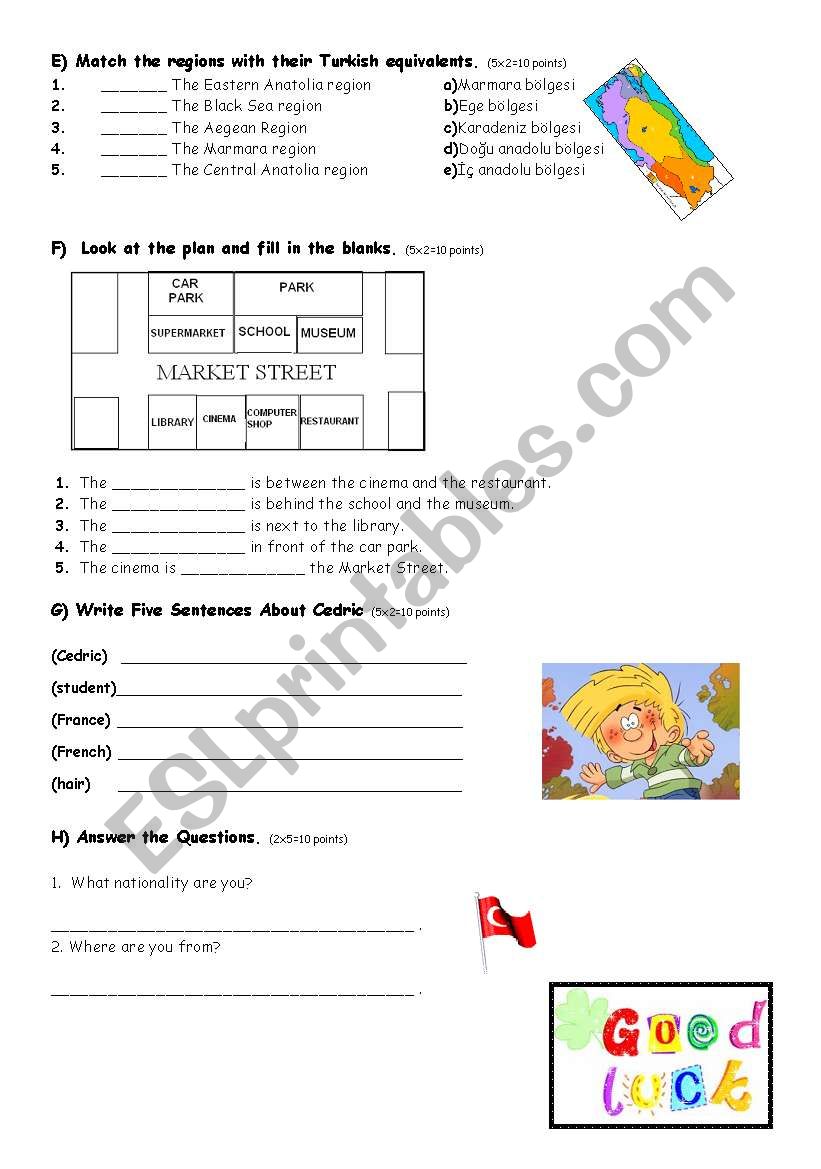 5th class, first term, first written exam, page 2