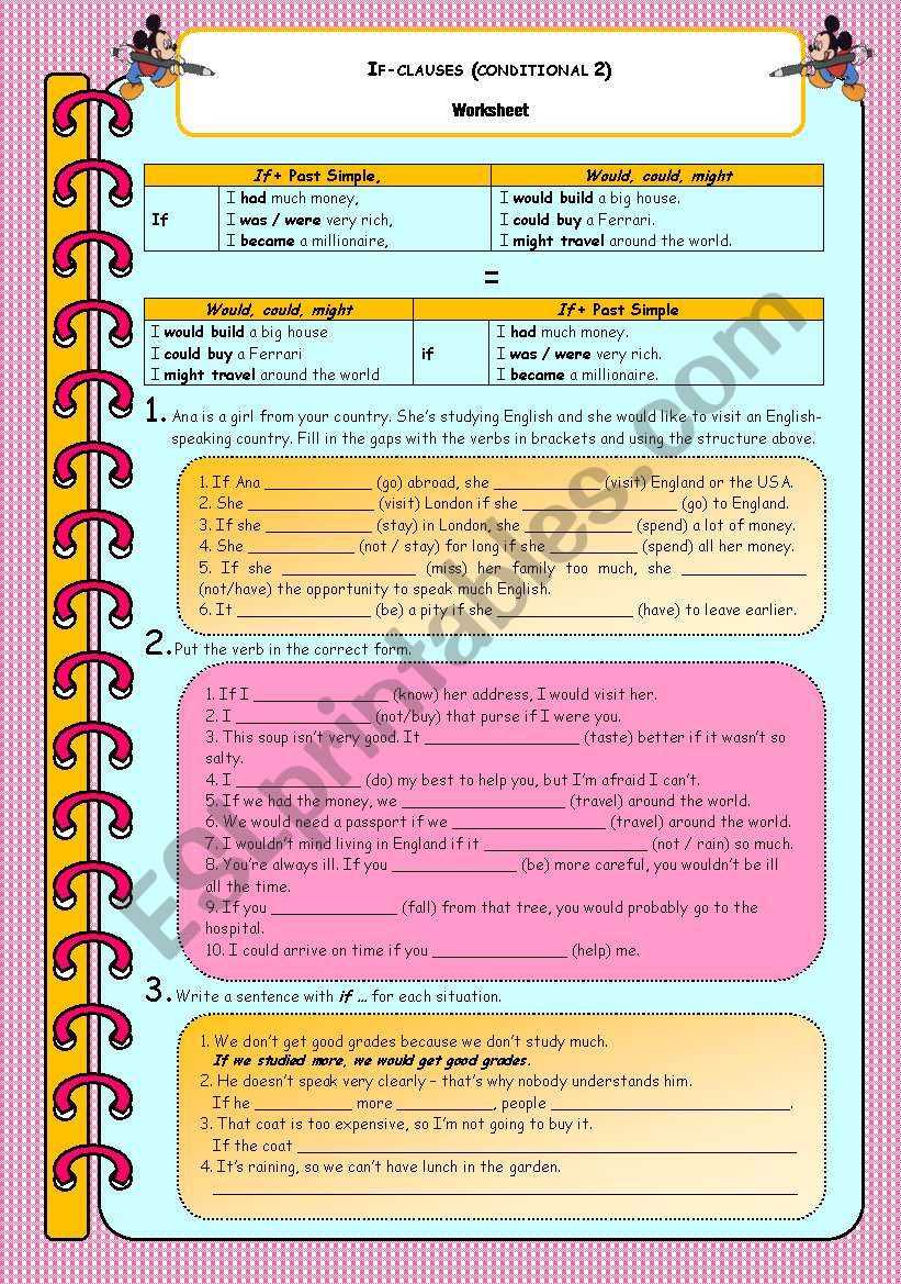 If-clauses (conditional 2) worksheet