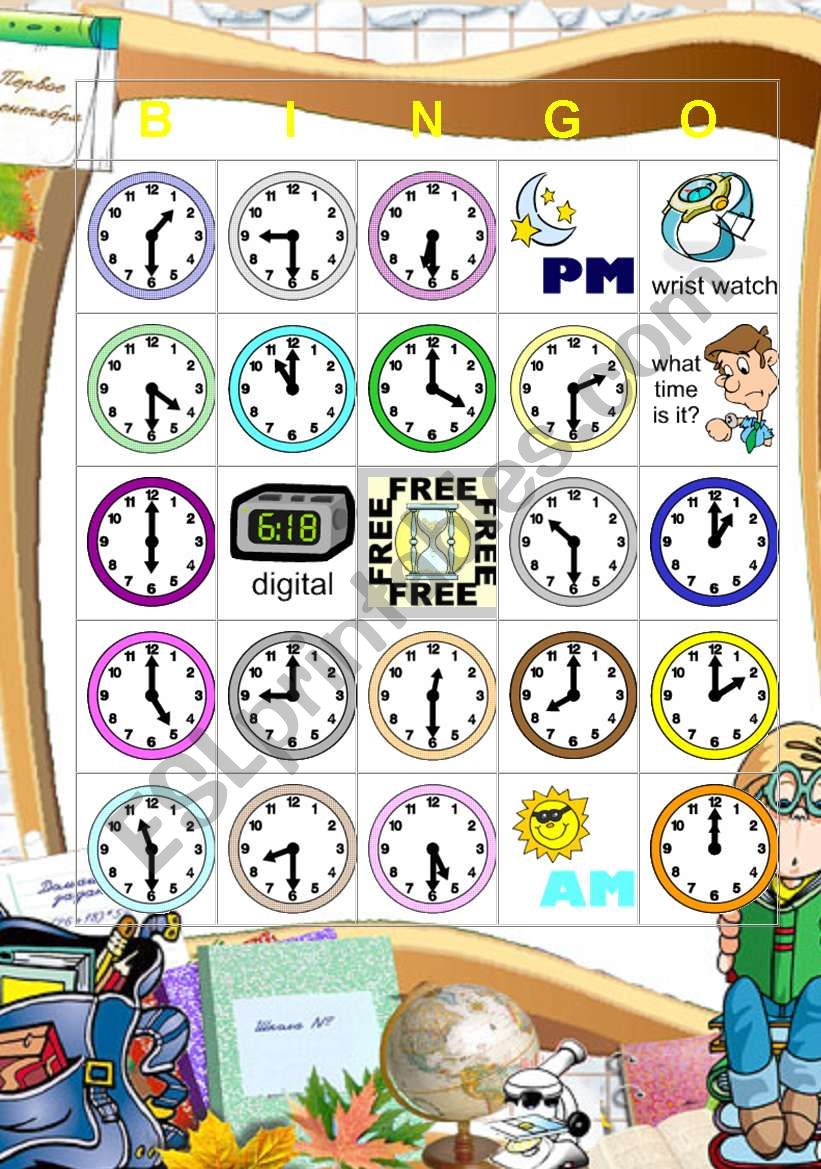 TIME BINGO worksheet