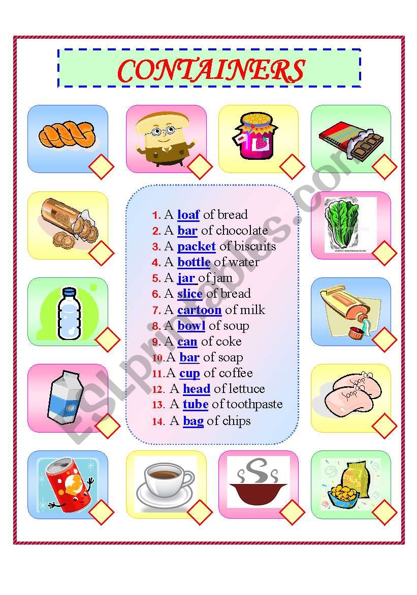 CONTAINERS FOR UNCOUNTABLE NOUNS