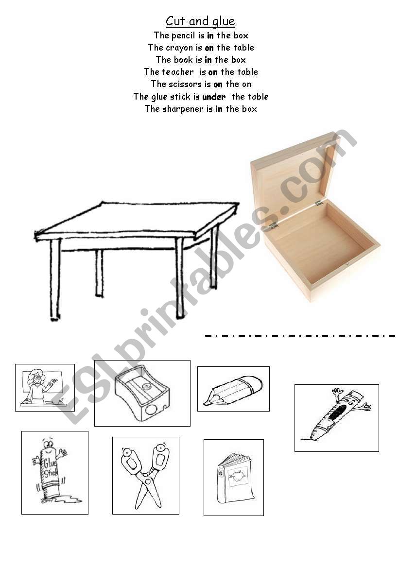 Cut, read and paste worksheet