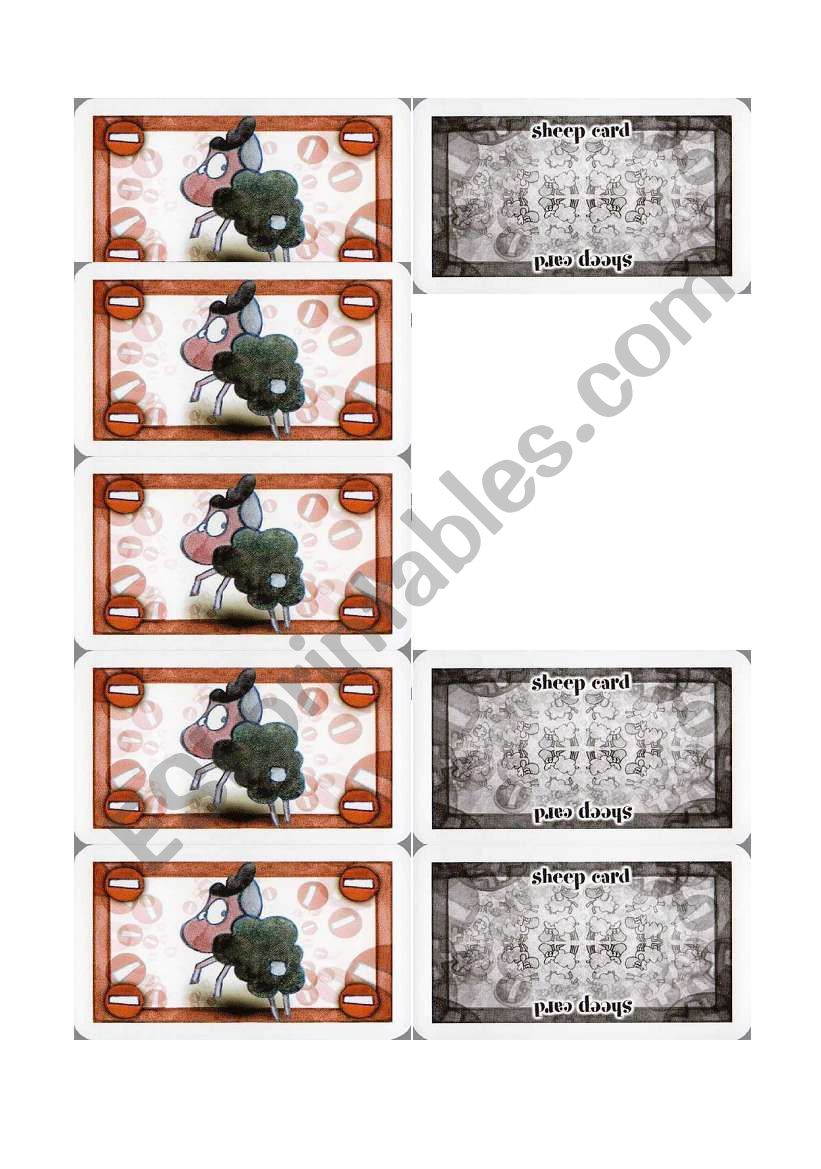 Adjective Cardgame RED sheep card 