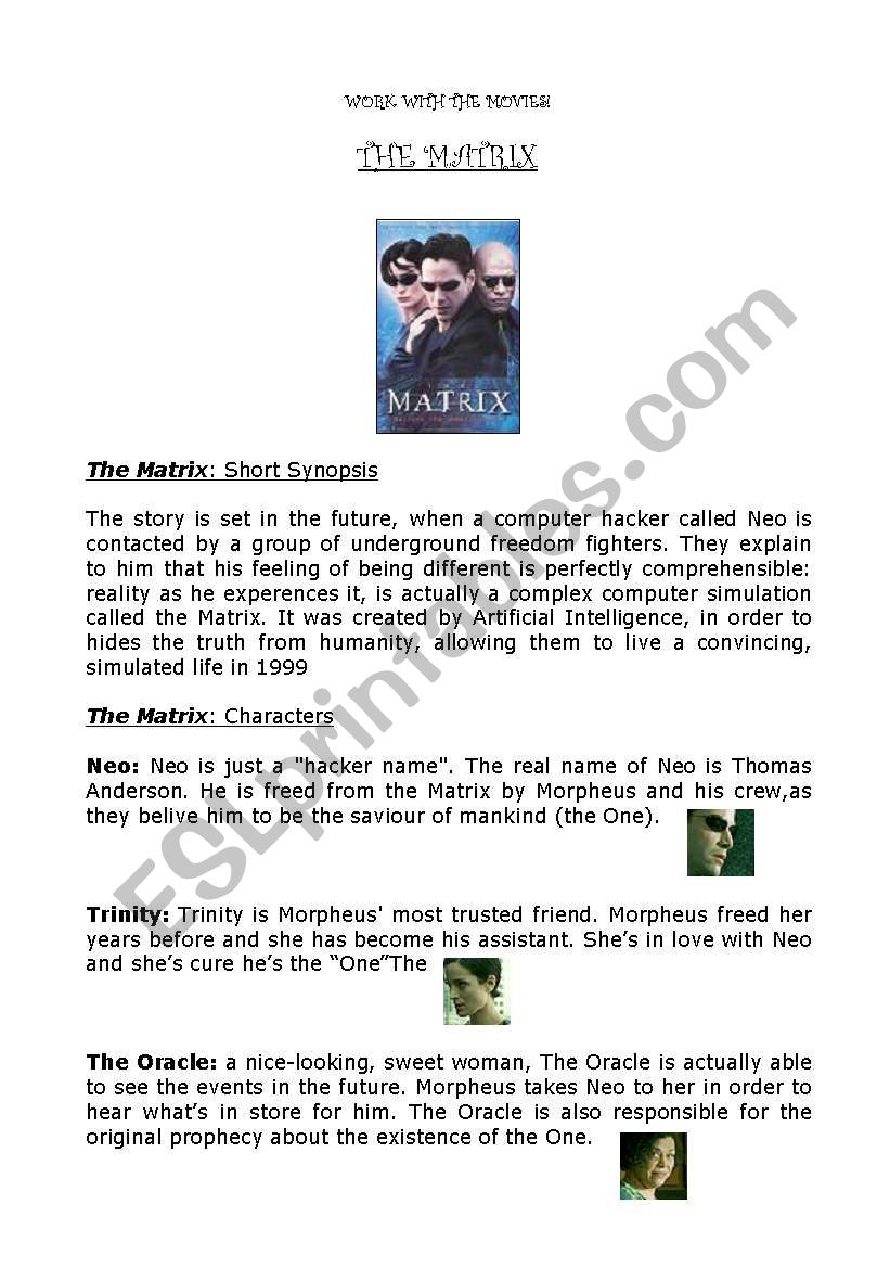 WORK WITH THE MOVIES: THE MATRIX