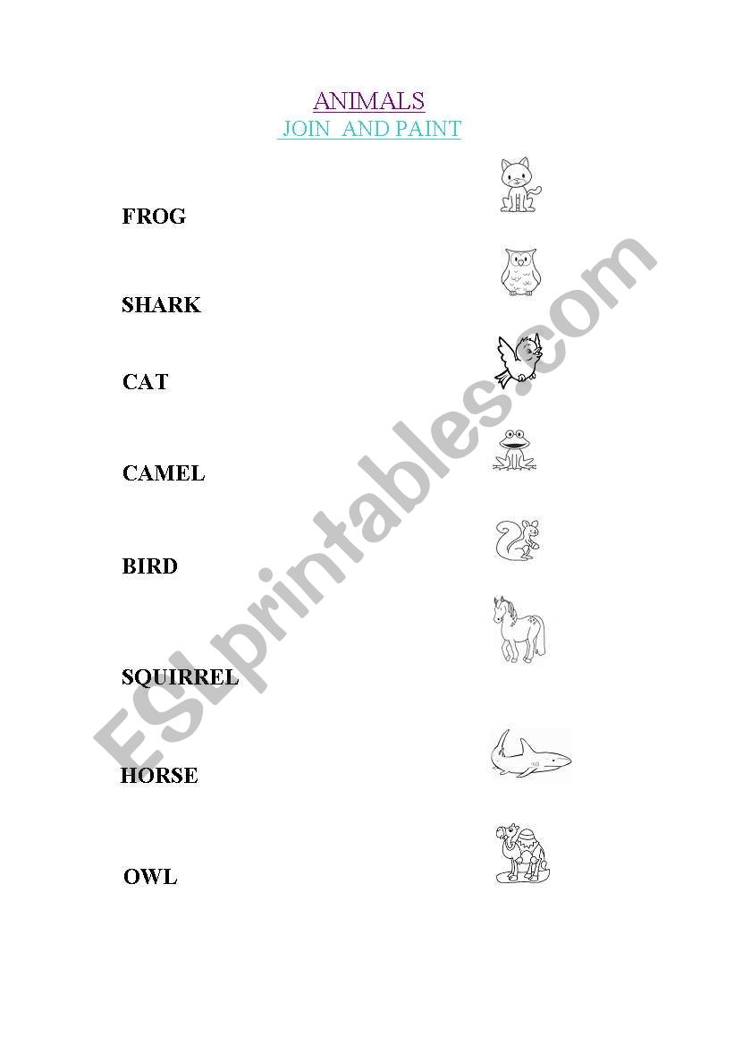 ANIMALS worksheet