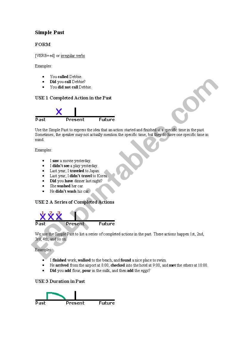 past simple worksheet