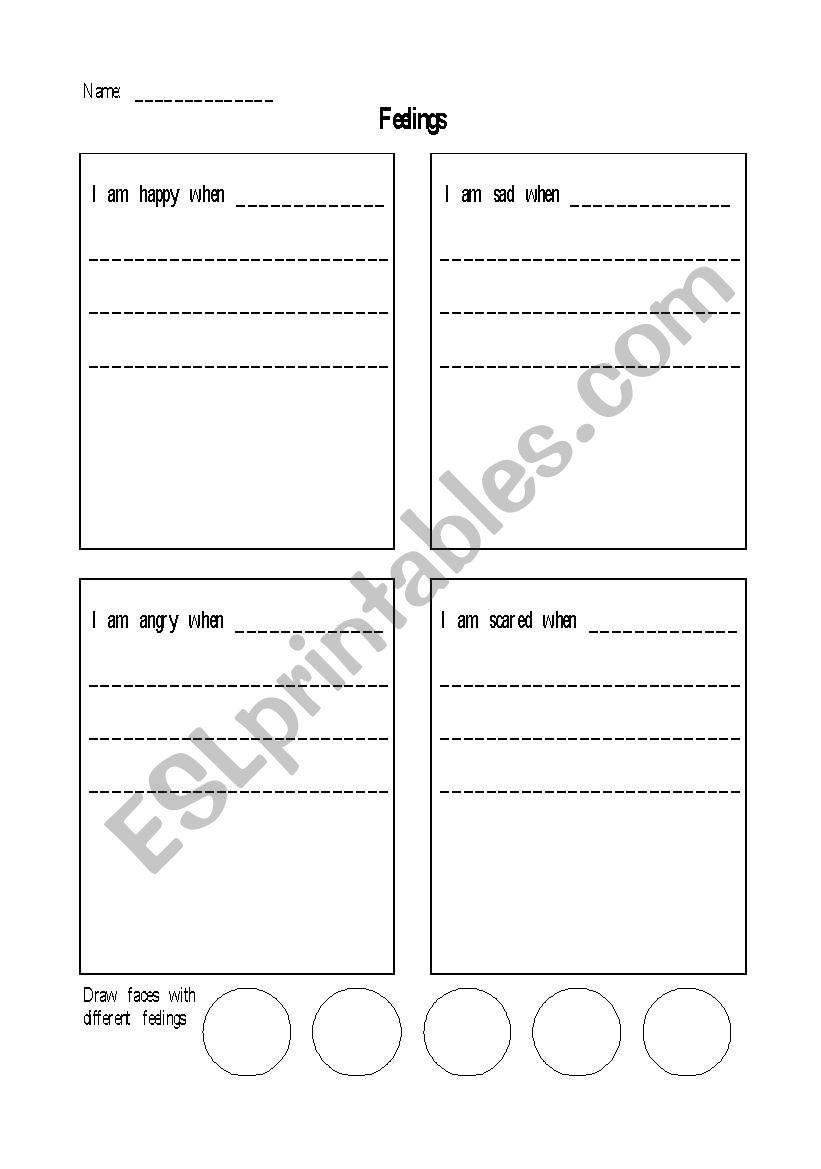 Feelings worksheet