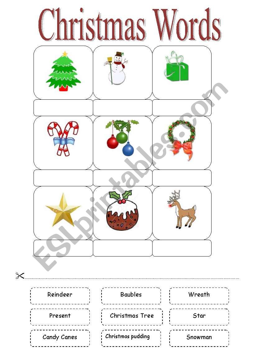 Christmas Words worksheet