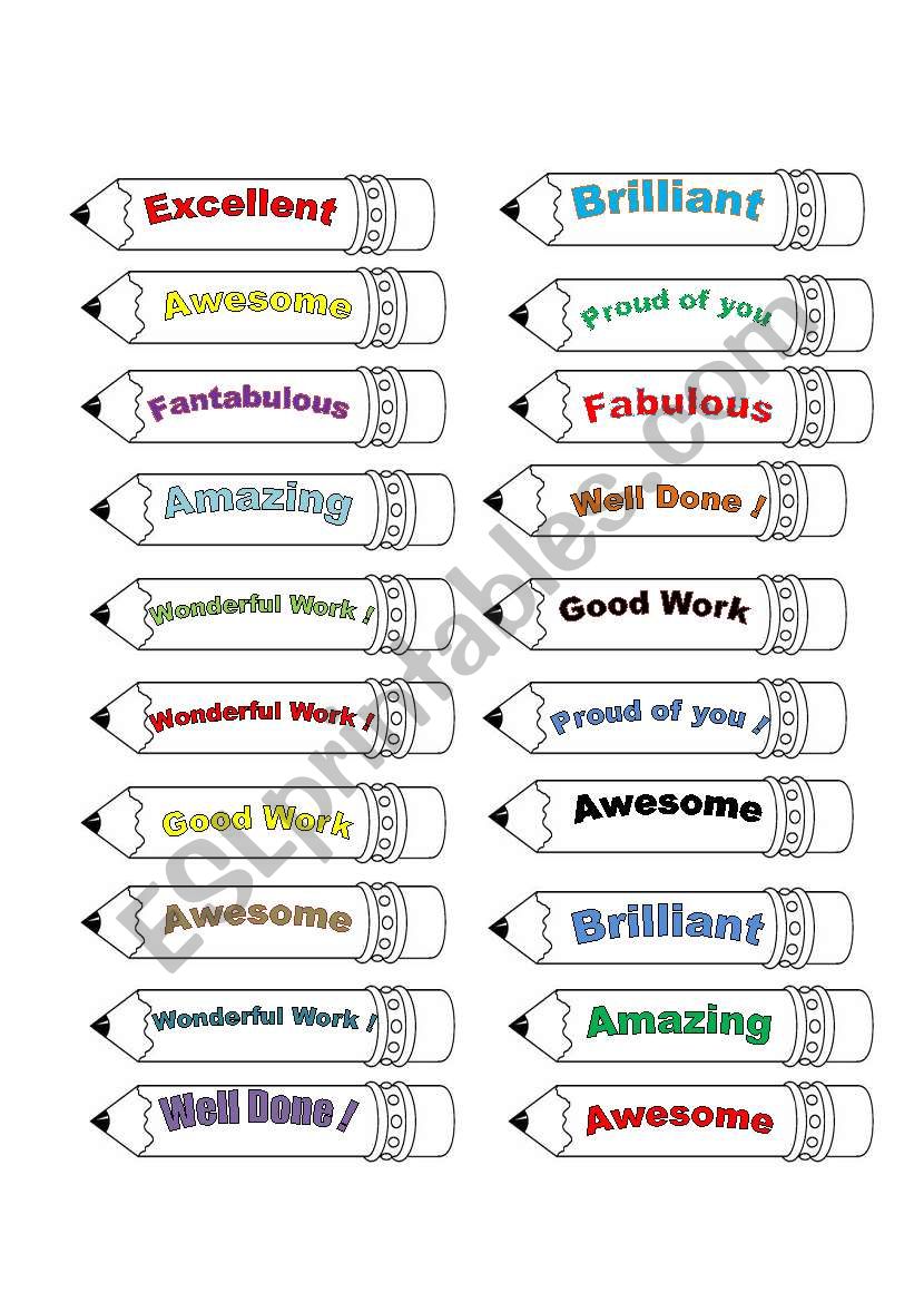 Motivational Stickers worksheet