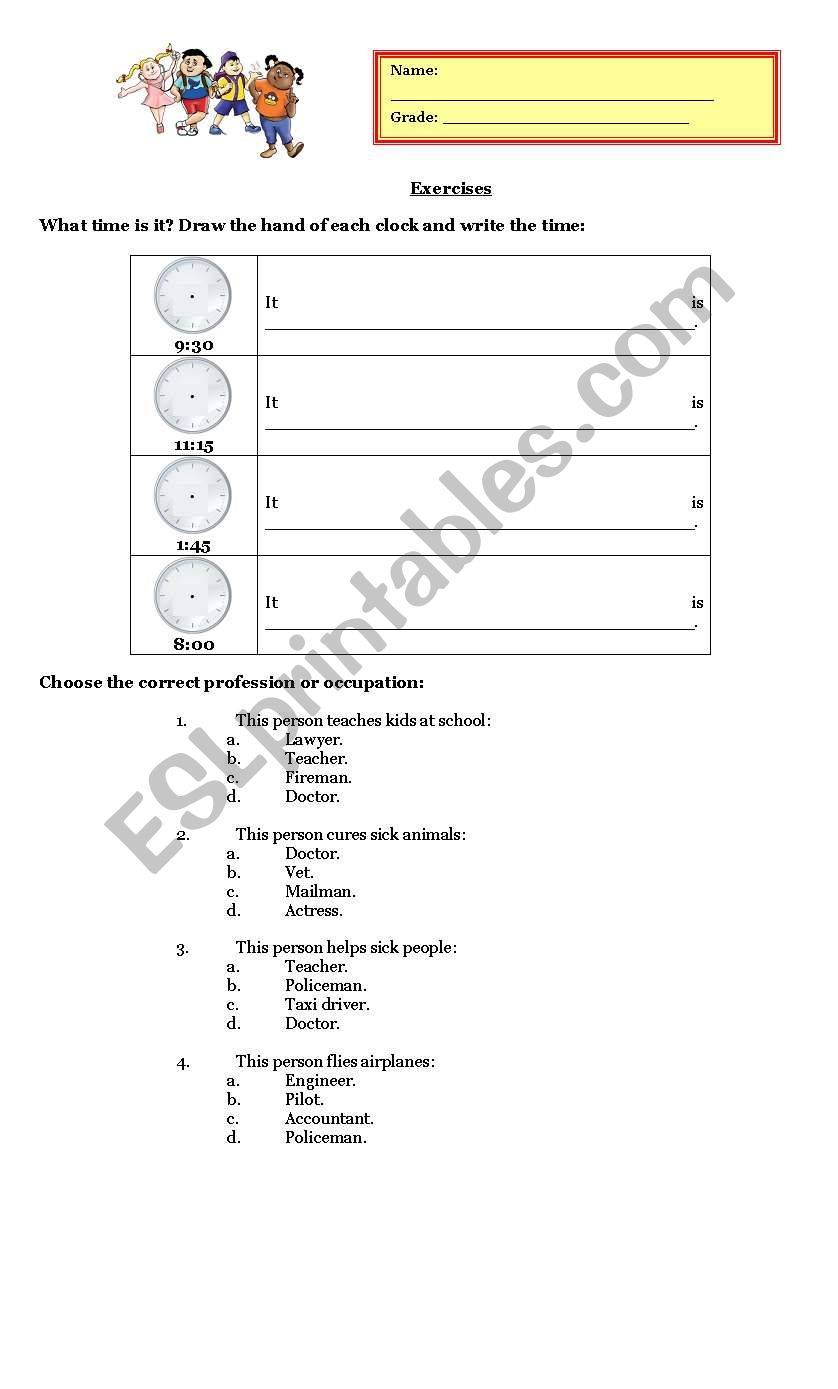 english exercises worksheet