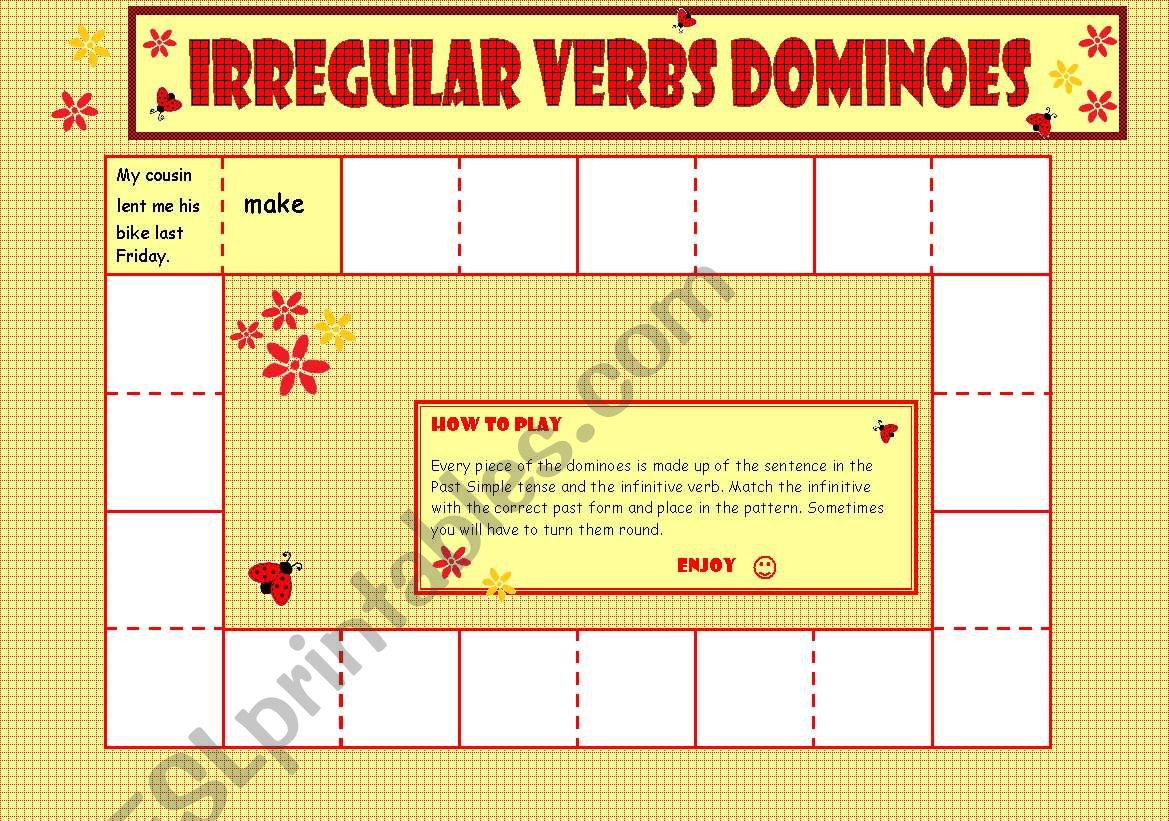 Past Simple Irregular Verbs Dominoes 1