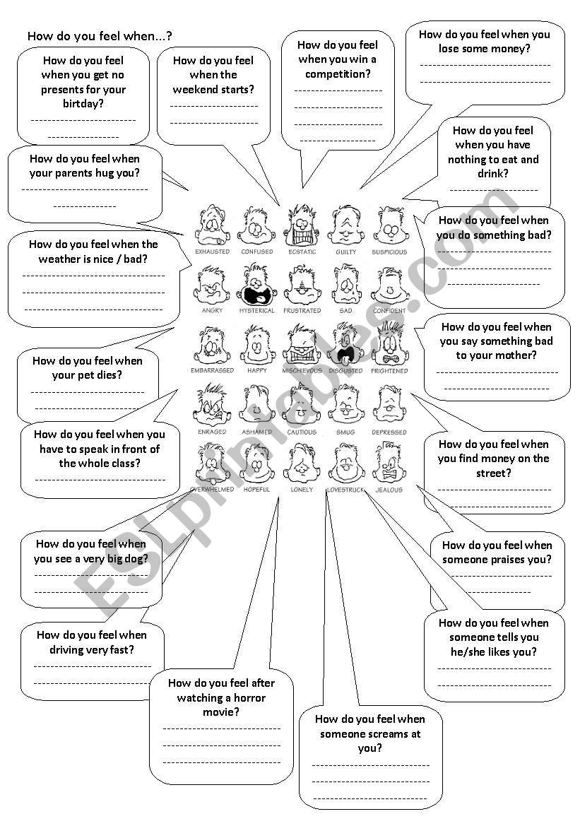 How do you feel when...? worksheet