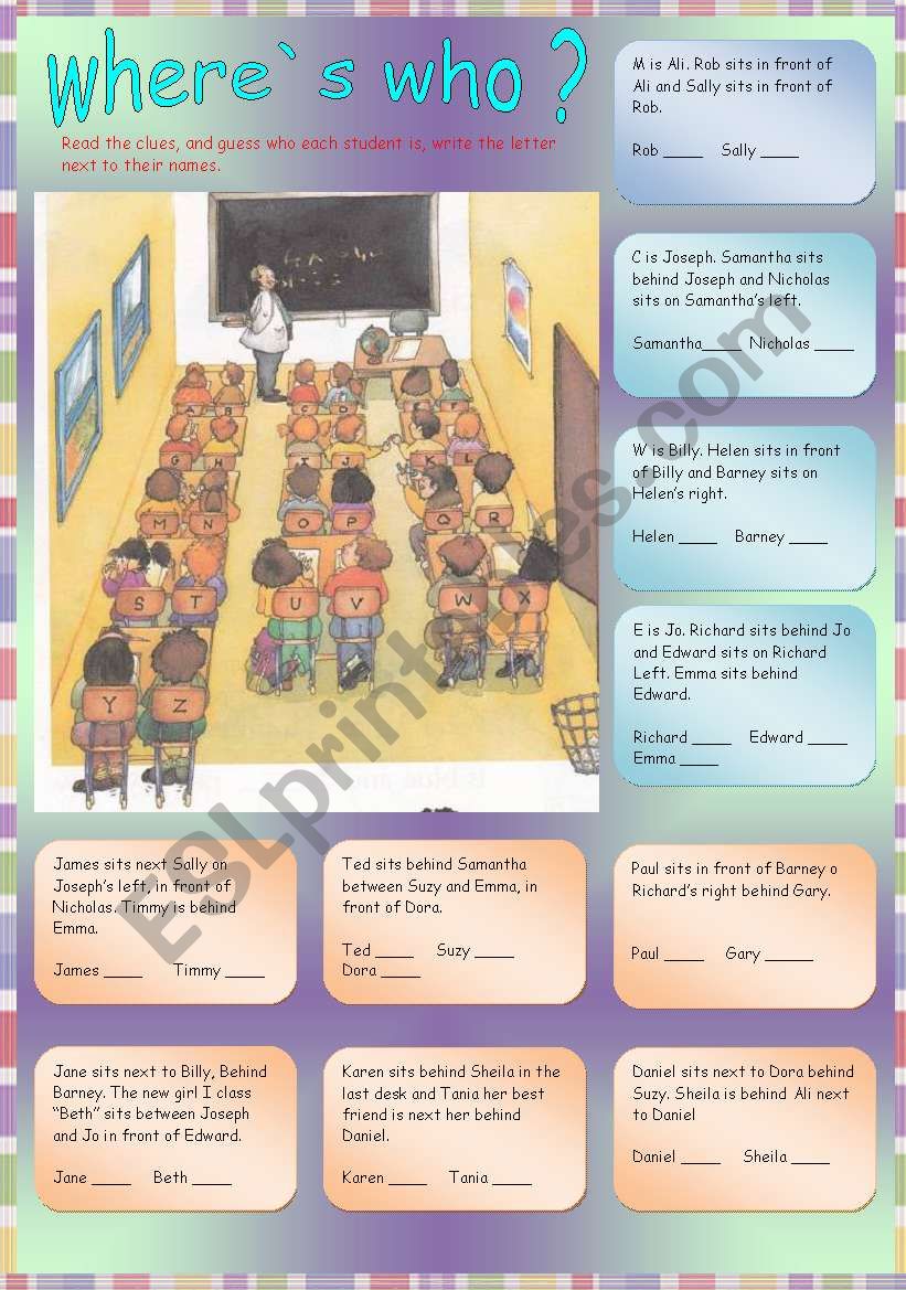 WhereÂ´s who ? worksheet