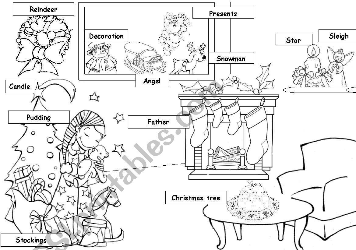 Xmas labels worksheet