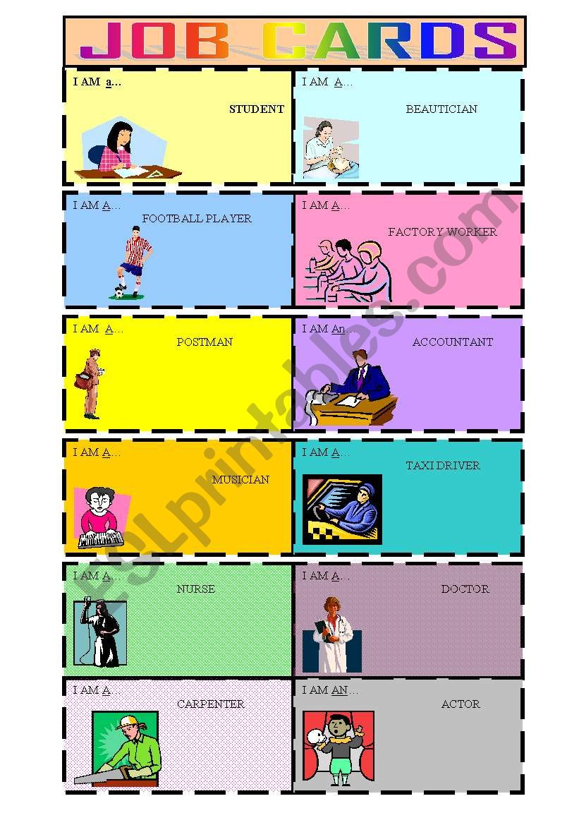 JOB CARDS worksheet