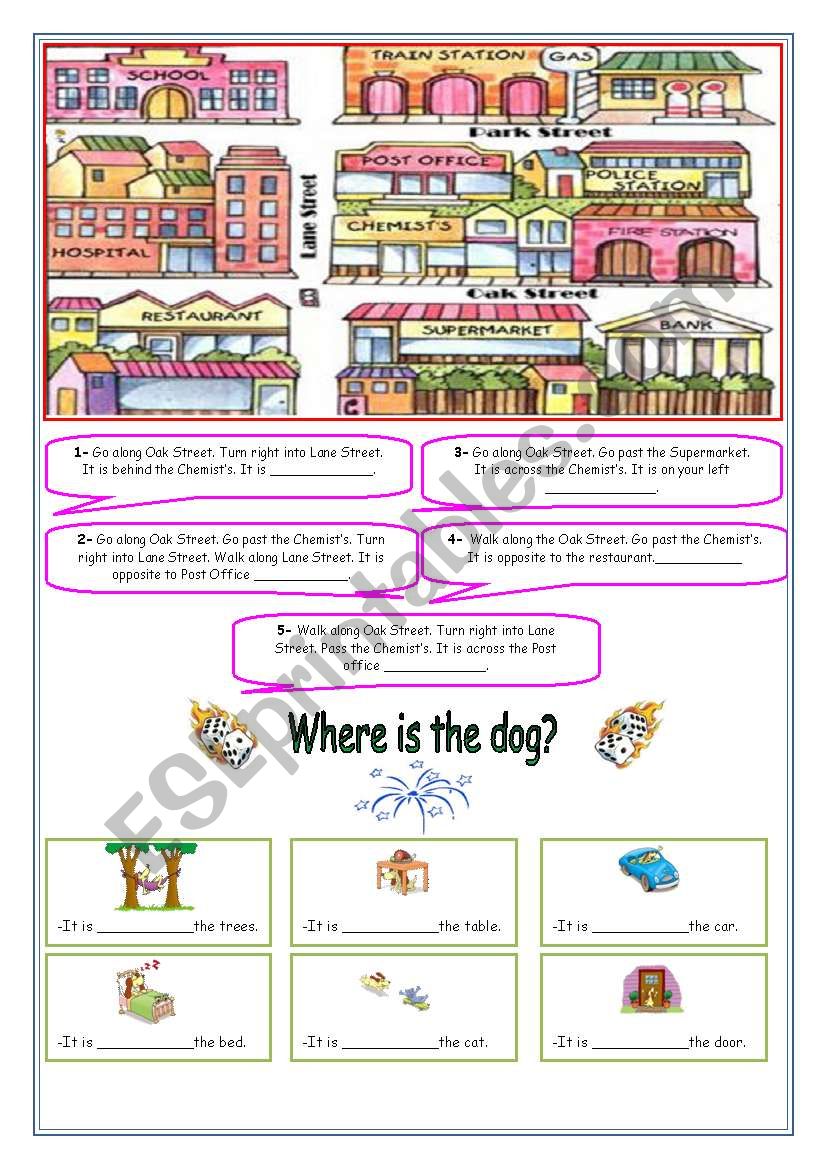 Asking for directions worksheet