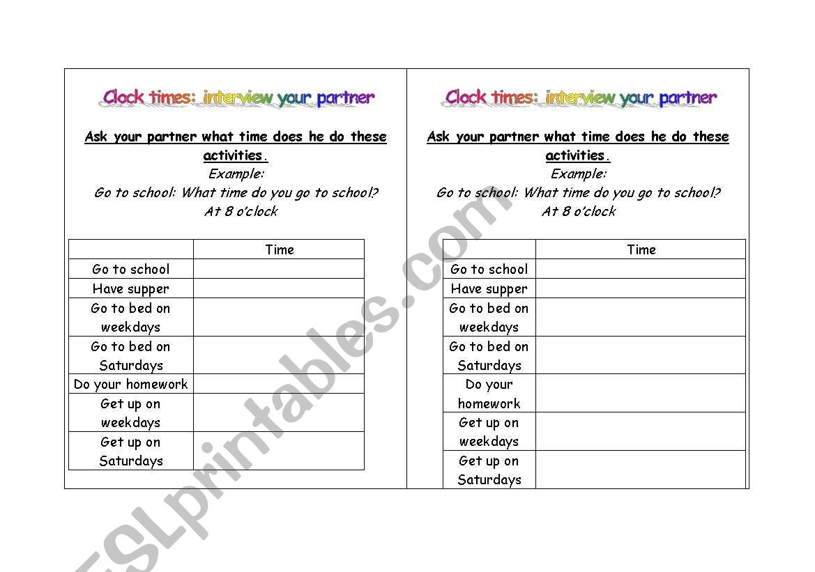 ROUTINE INTERVIEW (ORAL EXERCISE)