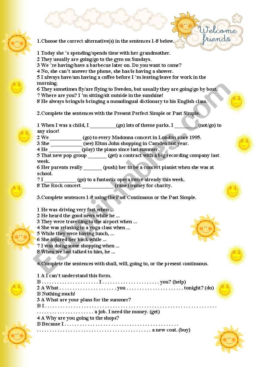 Consolidation worksheet