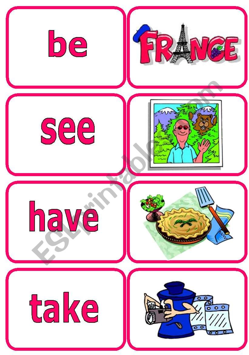 present perfect speaking cards (6 pages- 24 cards)