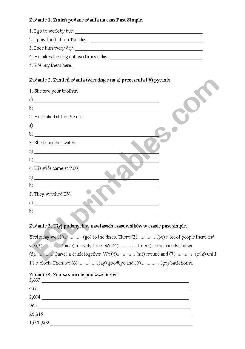 Past Simple worksheet