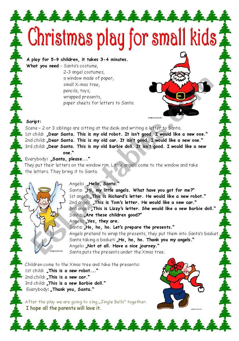 Christmas play for small kids - ESL worksheet by Kvetka27