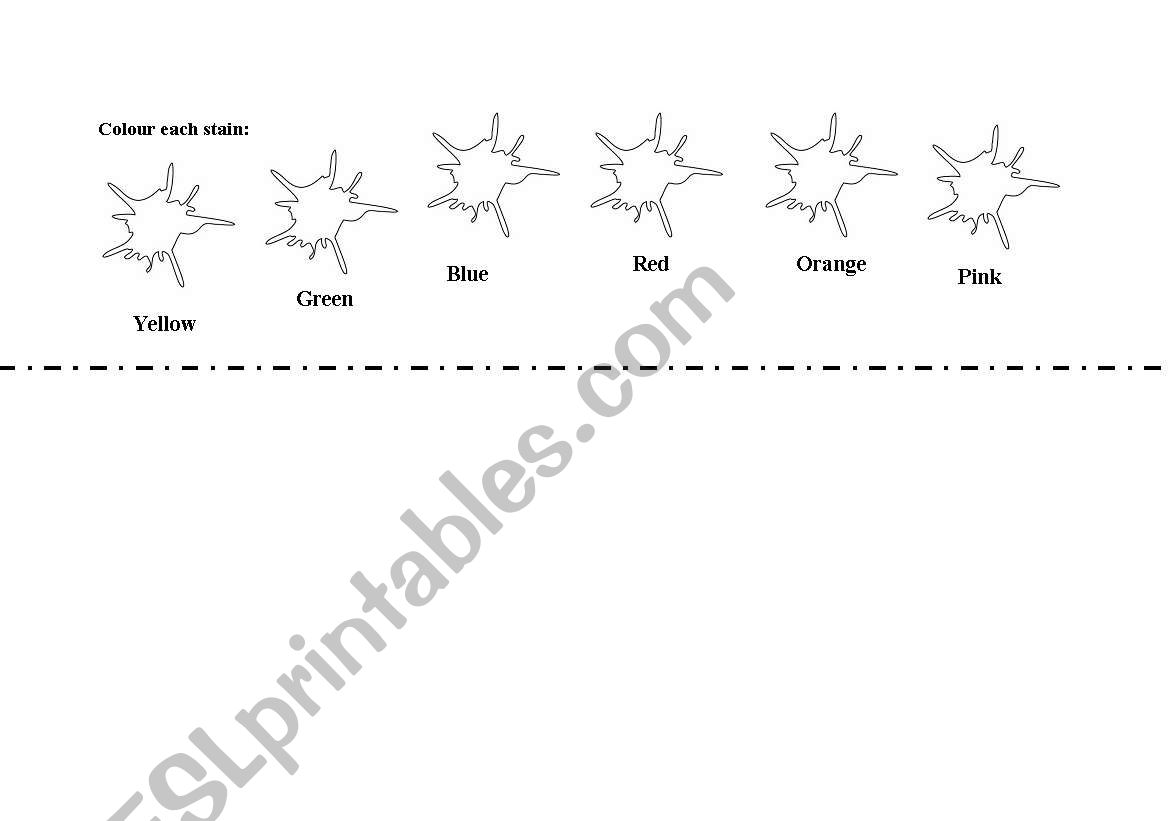 Colour each stain worksheet