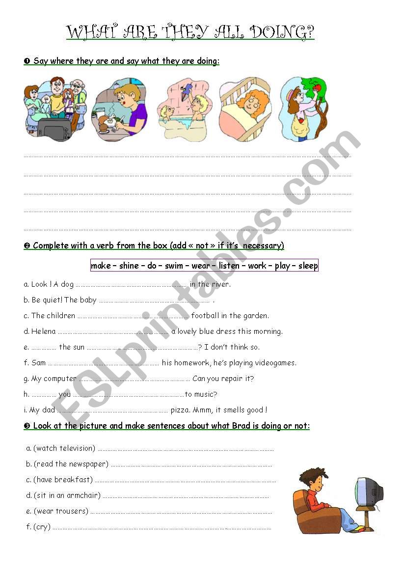 What are they all doing? worksheet