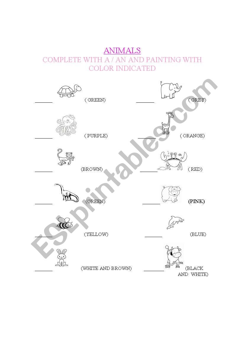 ANIMALS II worksheet