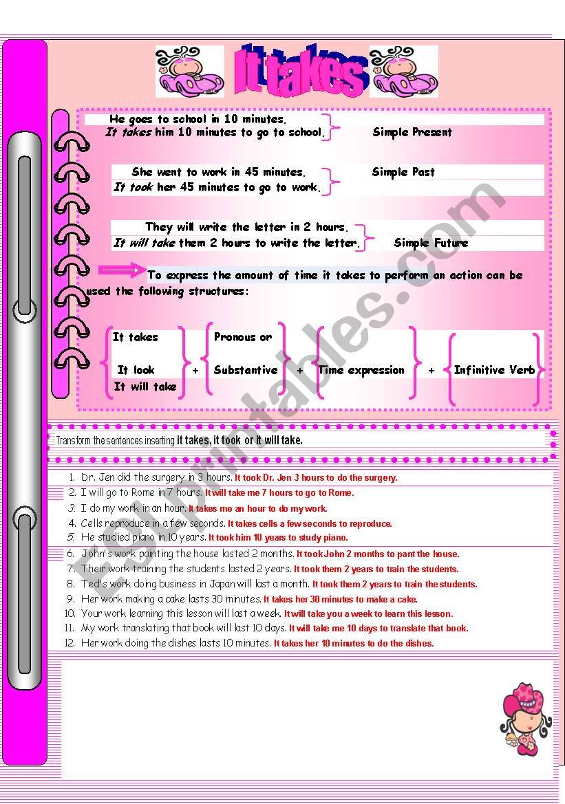 Its take (with answer) worksheet