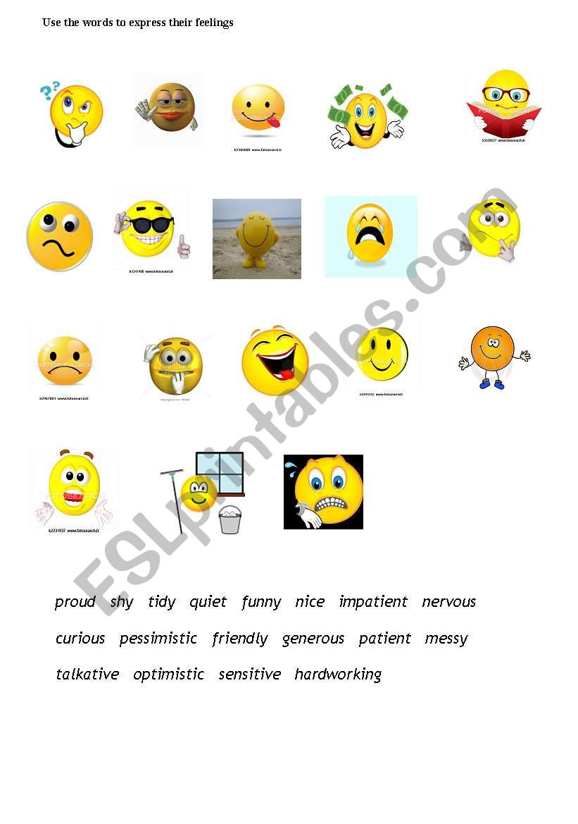 Talking about feelings worksheet