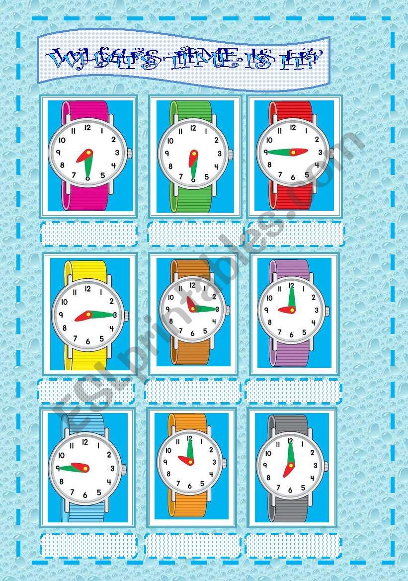 Whats time is it? worksheet
