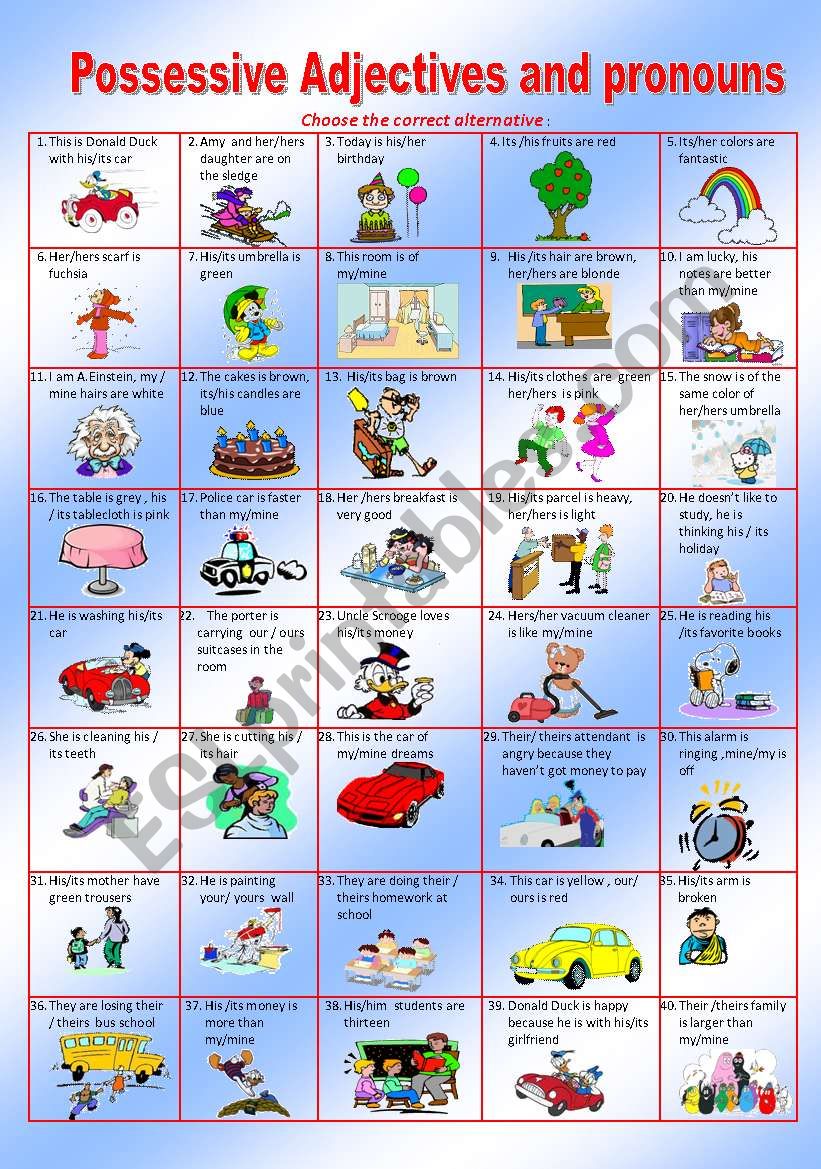 POSSESSIVE ADJECTIVES AND PRONOUNS 