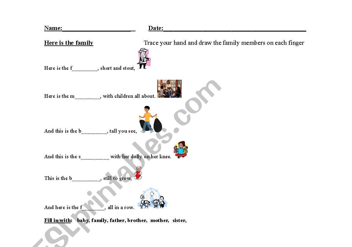 Here is the family worksheet