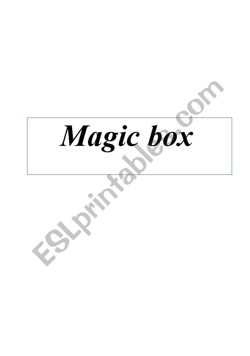 Magic box - full of games worksheet