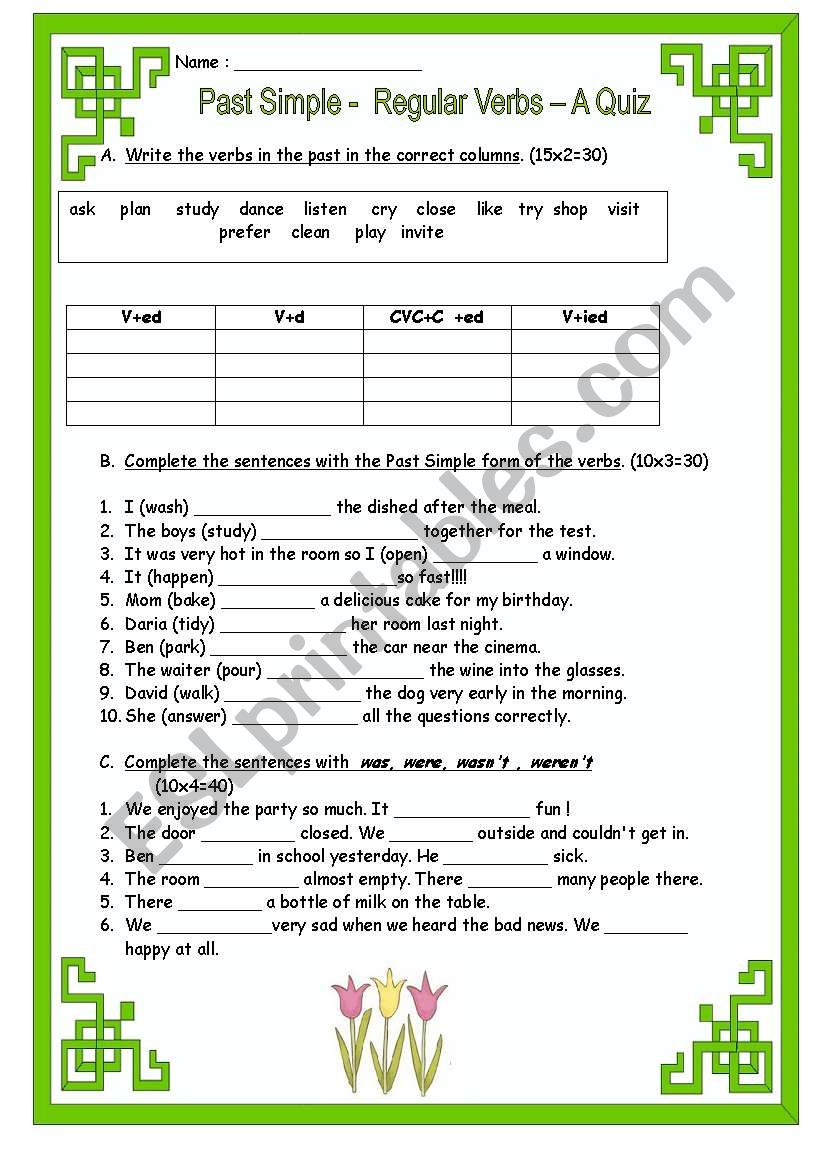 past-simple-regular-verbs-be-a-quiz-esl-worksheet-by-gilorit