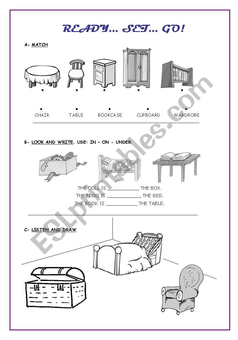 furniture and prepositions (TEST 3)