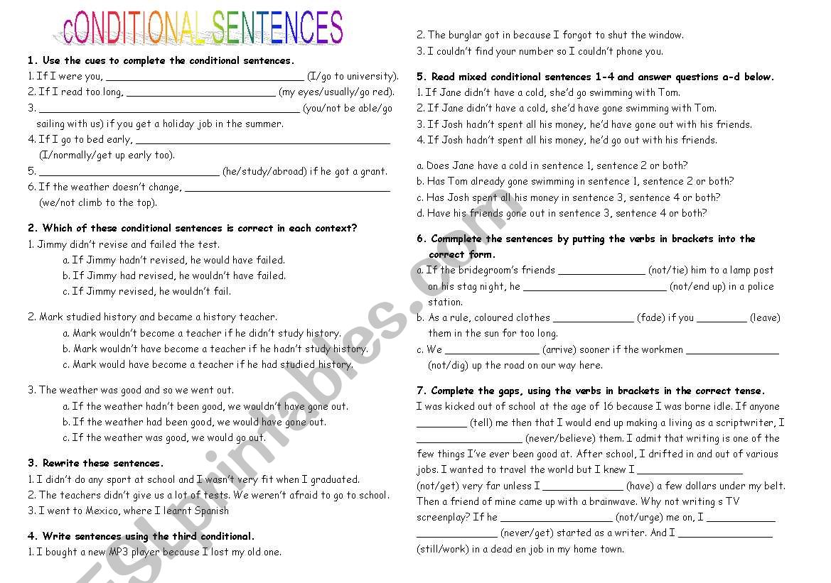 conditional clauses worksheet