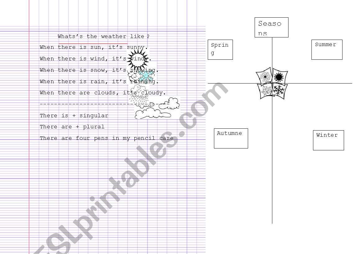 Seasons vocabulary worksheet