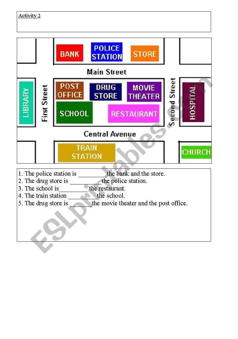 Prepositions of place worksheet