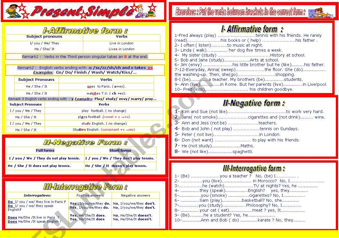 Present simple ( re-uploaded) worksheet